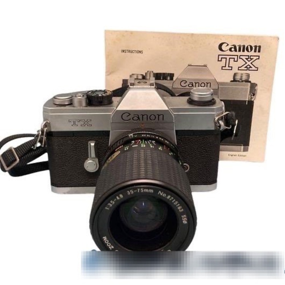 Canon TX 35mm SLR Film Camera with Ozunon 35-75mm Macro Zoom Lens + Manual